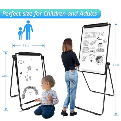 Stand White Board - 40 x 28 Inch Double Sided Magnetic Dry Erase Board with Stand Height Adjustable, Home Office Classroom School Teacher Use - style: 40x28-Black