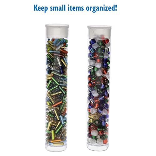 The Beadsmith Clear Plastic Tubes - 3-Inch-Long Round Tubes, 9/16 Inches in Diameter - Flat Caps - Use for Beads, Bath Salts, Wedding & Party Favors, Home or Office Storage - Bag of 25 - size: 3 x 9/16 inches