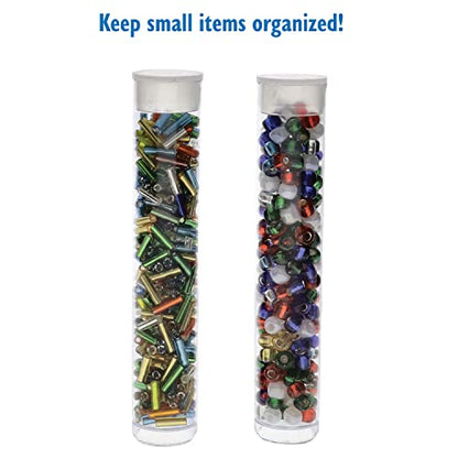 The Beadsmith Clear Plastic Tubes - 3-Inch-Long Round Tubes, 9/16 Inches in Diameter - Flat Caps - Use for Beads, Bath Salts, Wedding & Party Favors, Home or Office Storage - Bag of 25 - size: 3 x 9/16 inches