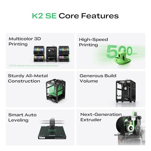 Creality K2 SE 3D Printer Bundle with 74Pcs 3D Printing Tool Wrap Kit