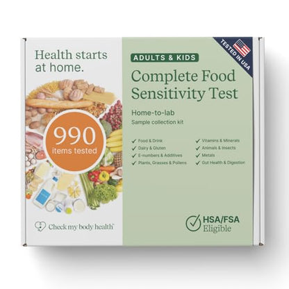 Food Sensitivity Test Kit for Adults & Kids - 990 Items - Hair Sample - size: 990 Test Kit