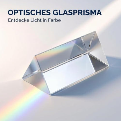 Mini Glass Crystal Triangular Prism, Rainbow Maker for Light Refraction Spectrum Learning, Photography Science Physics Teaching Prop (5cm)
