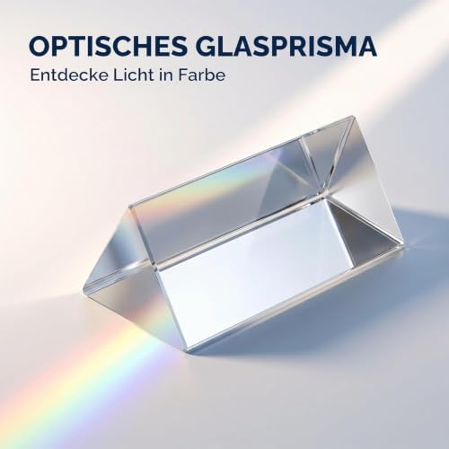 Mini Glass Crystal Triangular Prism, Rainbow Maker for Light Refraction Spectrum Learning, Photography Science Physics Teaching Prop (5cm)