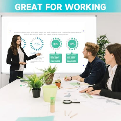 JILoffice Large Magnetic White Board, Dry Erase Whiteboard 96 x 48 Inch, 2 Pack, Silver Aluminum Frame Wall Mounted Board for Office Home and School - size: 2 Pack 96 x 48 Inch