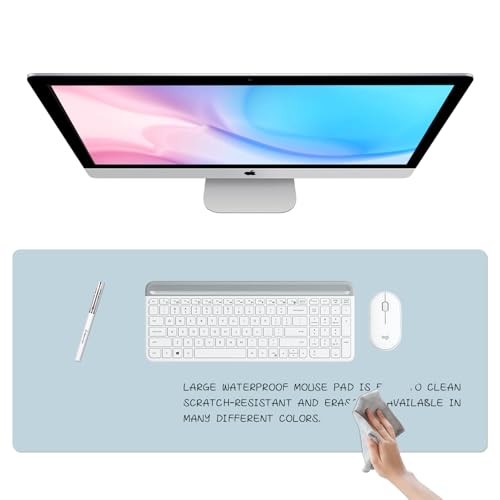 Dry Erase Desk Mat, Erasable Writing White Board for Making Plans - color: Blue