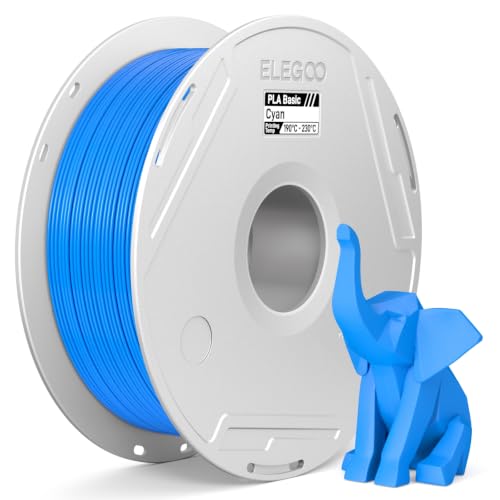 ELEGOO PLA Basic 3D Printer Filament with Reusable Spool Cyan 1KG 1.75mm - color: Pla Cyan