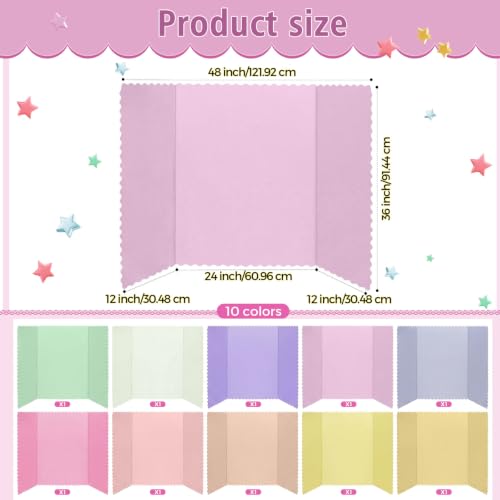 Mooliwe 36" X 48" 10 Pack Scalloped Trifold Poster Board,Macaron Colors - color: Macaron Colors, size: 36" X 48"