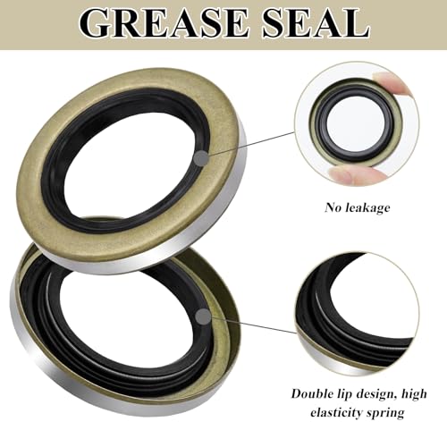 2 Sets 2000-2200lb Trailer Bearing Kit, L44643/L44610 Bearing Kits with 12192TB Grease Seals, 1.98" Dust Caps and Cotter Pins for 1'' Axles Trailer Wheel Hub
