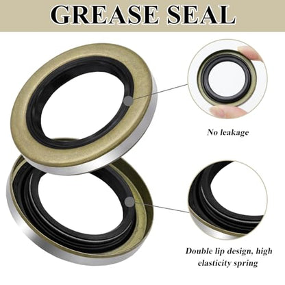 2 Sets 2000-2200lb Trailer Bearing Kit, L44643/L44610 Bearing Kits with 12192TB Grease Seals, 1.98" Dust Caps and Cotter Pins for 1'' Axles Trailer Wheel Hub