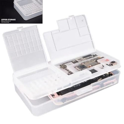 2 Pack Phone Repair Module Organizer Precision Component Storage Case Container Box Compartment Collector For iPhone Tiny Screws Screen Replacement Motherboard IC Chips Screwdriver Tool Parts