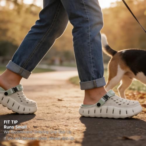 Men's Women's Cloud Clogs, EVA Thick Platform Slip On Non Slip Garden Shoes - color: Green, size: 8-9 Women/7-8 Men
