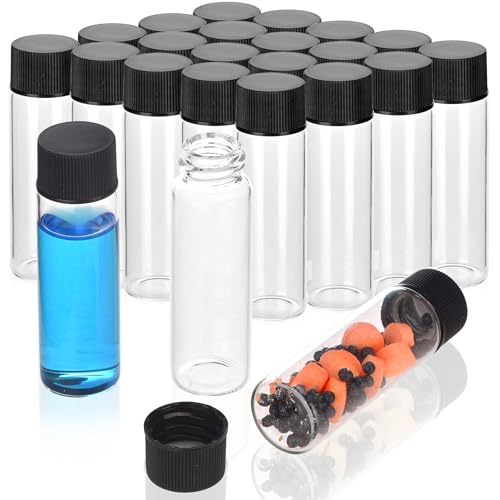 BIGLEE 30PCS 30ML Clear Small Glass Vials with Screw Caps - color: Clear, size: 30ML-30PCS