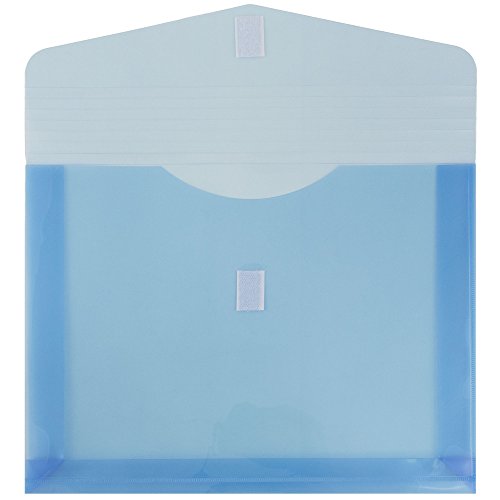 JAM Paper Plastic Envelopes with Hook & Loop Closure - 2" Expansion - Letter Booklet - 9 3/4" x 13" - Blue - 12/Pack - color: Blue 2, size: 2" Expansion