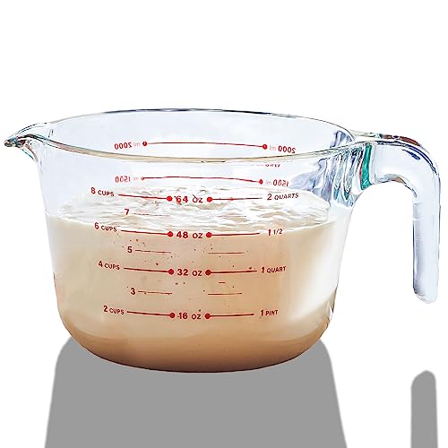 8 Cup Large Glass Measuring Cup - Kitchen Mixing Bowl, Liquid Measure Cups