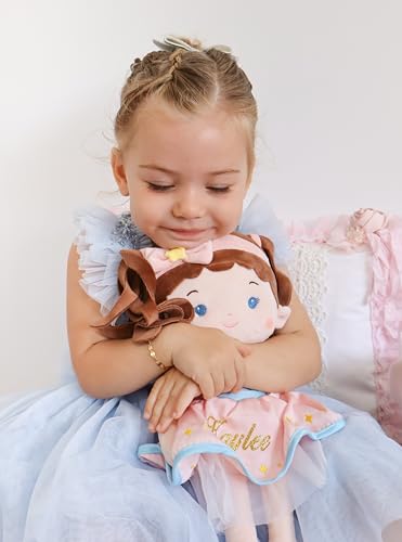 LeyaDoll Soft Plush Baby Doll 16'', First Rag Doll for 1 Year Old Girl Gift - color: Princess Twinkle-pink