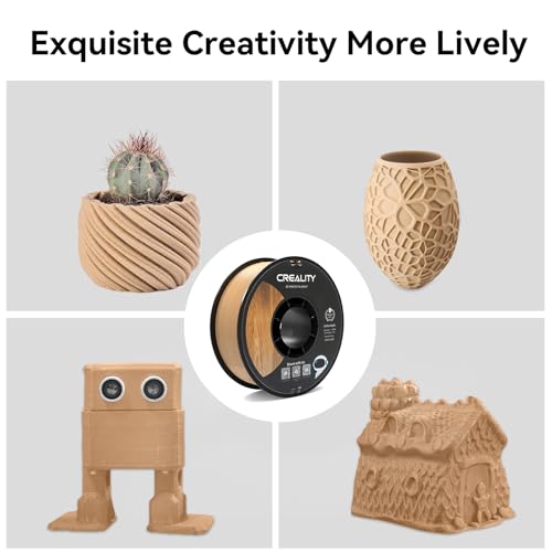 Creality 3D Printer Filament Wood PLA 1.75mm 2KG, Upgrade PLA+ Filament Strong Toughness No-Tangling Vacuum Packaging 3D Printing Filament Fit Most 3D Printers - color: Pla-2*1kg Wood