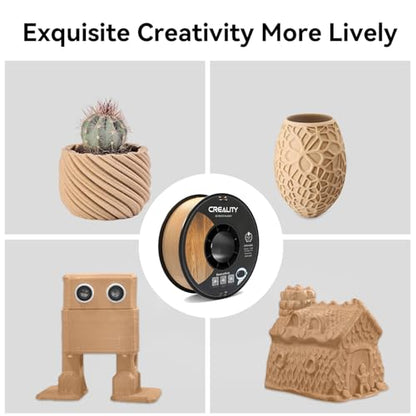 Creality 3D Printer Filament Wood PLA 1.75mm 2KG, Upgrade PLA+ Filament Strong Toughness No-Tangling Vacuum Packaging 3D Printing Filament Fit Most 3D Printers - color: Pla-2*1kg Wood