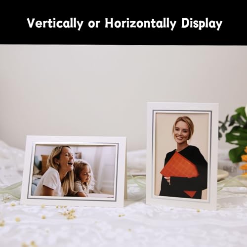 50 Sets Photo Frame Cards with Envelopes 4x6 Paper Picture Frames Bulk - color: White with Silver Lining, size: 4X6