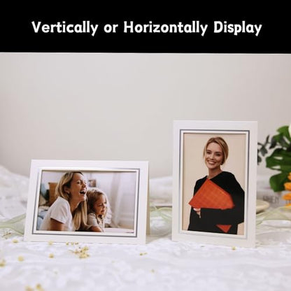 50 Sets Photo Frame Cards with Envelopes 4x6 Paper Picture Frames Bulk - color: White with Silver Lining, size: 4X6
