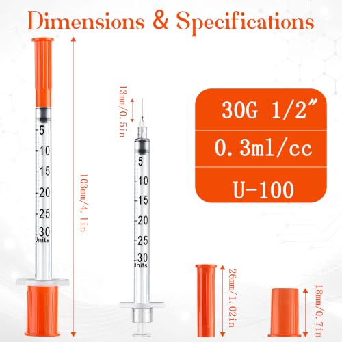 100 Count 0.3ml Measuring Supply, 30𝐆 x 1/2" (13mm)