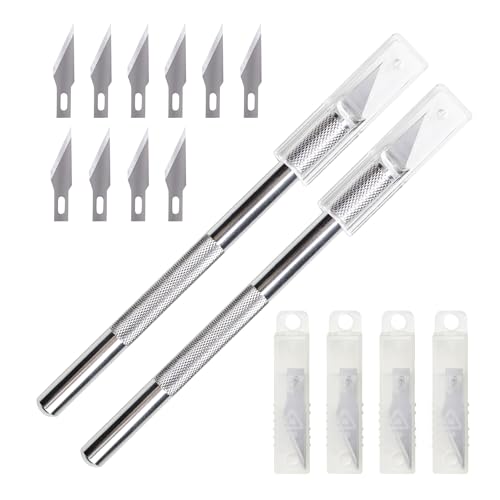 WA Portman Hobby Knife Set, 2pc Precision Craft Knife Set with 50 Blades - size: 2 Knives 50 Blades