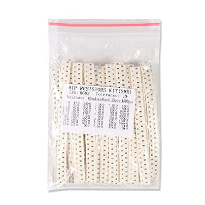 4500pcs 0603 0805 1206 SMD Resistor Kit 1% 0 ohm-10M ohm Chip Fixed Resistor Assortment Kit - style: 4500pcs Kits