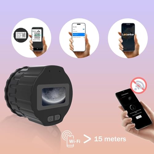 64GB Digital Eyepiece Telescope Camera: 2K HD Video Recording & WiFi Telescope Microscope Accessory, 25-50mm Eyepiece Adapter, Screen Support, App Control, Perfect for Astrophotography, Birds Watching