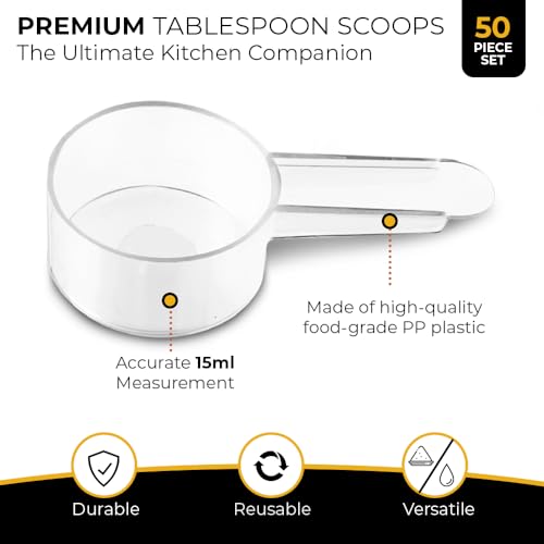 50 Pack Tablespoon Measuring Spoons, 1 Tbsp (15 mL) Plastic Coffee Scoops - style: 50 Pack