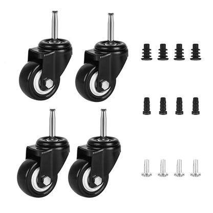 2 Inch Shop Vac Wheels Replacement Parts Stem Casters 5/16" x 1.5" (8x38mm) - style: 4 No Brake