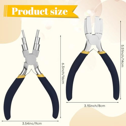 Mudder 2 Pcs Jewelry Making Tool 6 in 1 Bail Making Plier,Blue and Yellow - color: Blue and Yellow