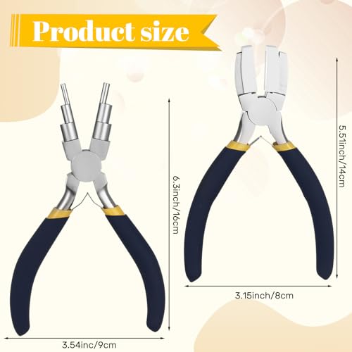 Mudder 2 Pcs Jewelry Making Tool 6 in 1 Bail Making Plier,Blue and Yellow - color: Blue and Yellow