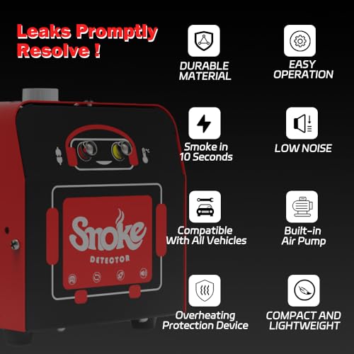 Solary Automotive Smoke Leak Tester - SD101 Professional Diagnostic Device Kit for EVAP and Vacuum Leak Detection in Auto Repair Shops, Automotive Service Technician - color: Red