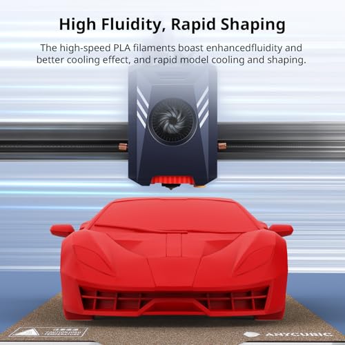 ANYCUBIC High Speed 3D Printer Filament 1.75mm, Rapid PLA Filament with High Prints Quality, Dimensional Accuracy +/- 0.02mm, Print with Most FDM 3D Printers, 1KG Reusable Spool, Bright Red - color: 1kg Bright Red
