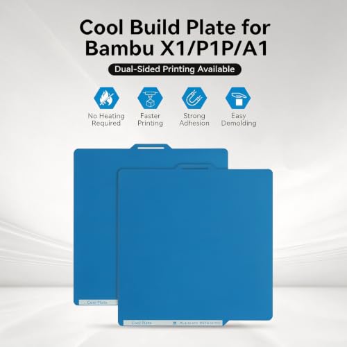 257x257mm Cool Build Plate for Bambu Lab P1S/P1P/P2S/X1C/X1E/A1 3D Printer - size: 257x257mm