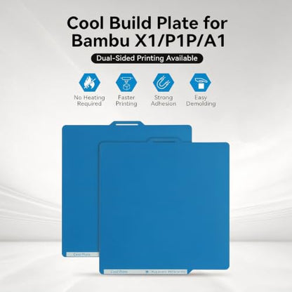 257x257mm Cool Build Plate for Bambu Lab P1S/P1P/P2S/X1C/X1E/A1 3D Printer - size: 257x257mm