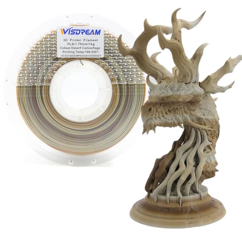 PLA Desert Camouflage/Latte Color/Golden Sunset Gradient Multicolor Rainbow PLA Filament, with Warm Beige Warm Mocha Color, a Bone Colored Filament,1.75mm,1kg(2.2 lbs) - color: Pla Desert Camouflage