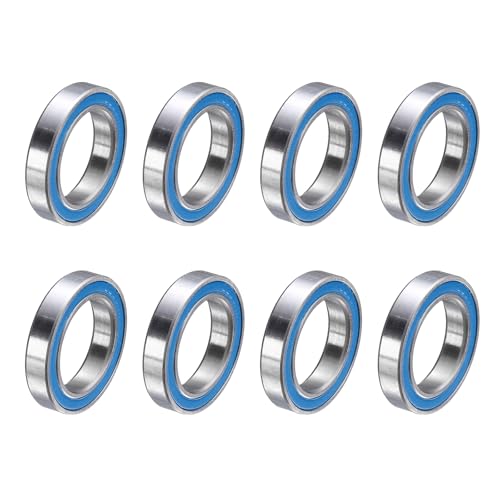 uxcell 8 Pcs 6702-2RS Deep Groove Micro Bearing, 15x21x4mm Chrome Steel - size: 6702-2RS