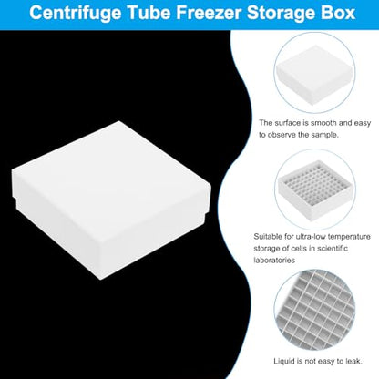 PATIKIL 81 Well Centrifuge Tube Freezer Storage Box Waterproof 12Pcs