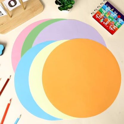 CHUNNIN 12Pcs Dry Erase Dots for Classroom Table 12 Inch Pastel Style - color: Rainbow Colorful