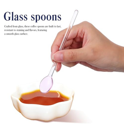 CLISPEED Glass Spoons Soda Stirrers Six Piece Long Handle Set