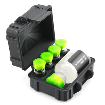 Vial Guard Storage Hard Case for 3ml, 5ml, 10ml, 30ml Vials, Secure Holder Multiple Sizes (Metalic, 4 x 3ml 1 x 30ml) - size: 4 x 3ml 1 x 30ml