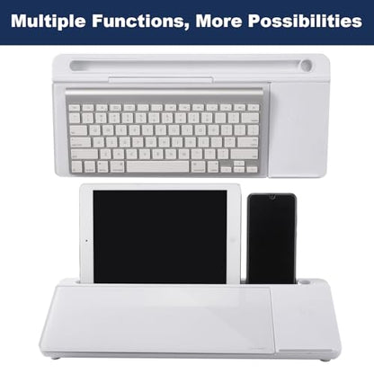 Small Glass Desktop Whiteboard Dry-Erase-Board - Computer Keyboard Stand with Wireless Charger White Board Surface Pad with Drawer, Desk Organizers with Accessories for Office, Home, School Supplies - color: Wireless Charging - White