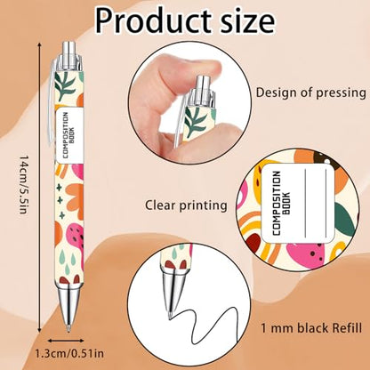 Teacher Appreciation Week Ballpoint Pens Set of 10 – Colorful Crayon-Inspired Teacher Theme Pens with Classroom Supply Designs – Smooth Black Ink Pens for Classroom, Office, and Thank You Gifts - color: Chalk Teacher