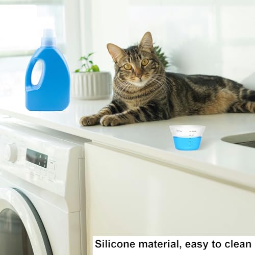 4 Pcs Silicone Laundry Measuring Cup 125ml Reusable Liquid Measuring Cup Laundry Detergent Dispenser Cups with Scale, Washable No Leak for Home Hotel