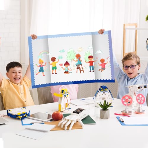 90 Pcs Science Fair Board Supplies Trifold Poster Boards, Blue - color: Blue