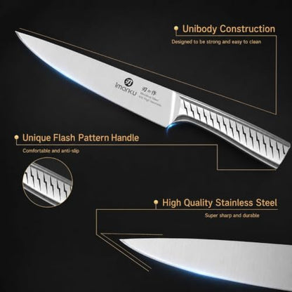 Imarku 14‑Piece Kitchen Knife Set｜Pro Cutting Power, Easy for Home Use - color: Light Brown
