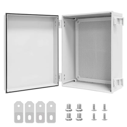 Electrical Box, IP65 Waterproof Dustproof ABS Plastic Enclosure, Outdoor and Indoor Project Box Hinged Cover with Mounting Plate Wall Brackets, Outer Dimension 15.7"x 11.8" x 7.1", Grey - size: 15.7"x 11.8" x 7.1" (1pc)