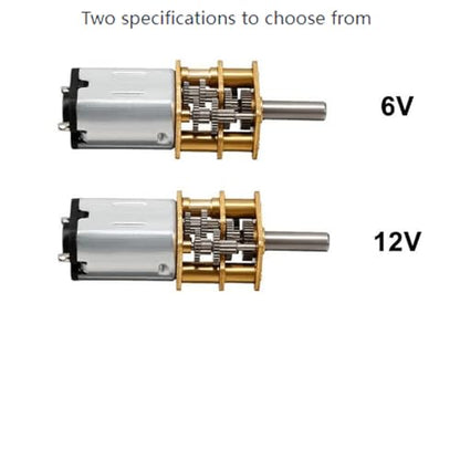 12V 60RPM Micro DC Gear Motor with All-Metal Gear Box Motor GA12-N20 3mm Shaft High Torque Gear Motor, Suitable for Robot Models, Reinforced Concrete Cars, DIY RC Toys - (2 pcs)