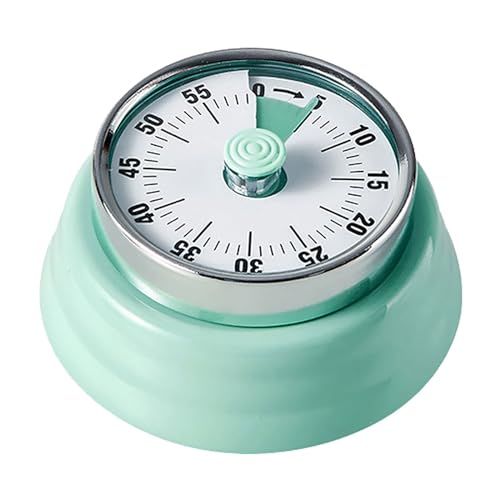 Elegant Stainless Steel Vintage Kitchen Timer with Magnetic Attachment - 60-Minute Countdown & Audible Alarm, Perfect for Cooking, Office Tasks, and Study Sessions (01-Green) - color: 01-green