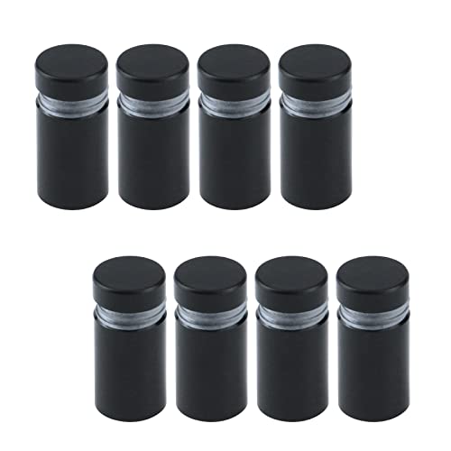 Antrader 8Pcs 1/2"×3/4" Glass Standoff,Aluminum Sign Standoff Screws,Black - color: Matte Black, size: 1/2" x 3/4" (13 x 19mm)-8Pcs